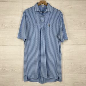 Light Blue Striped Men’s Polo Shirt